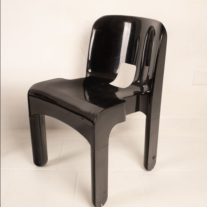 Paire de chaises vintage 4869 noires par Joe Colombo pour Kartell, 1960