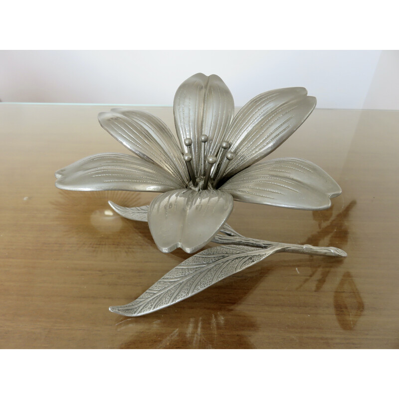 Vintage silver-plated "flower" ashtray, France 1970