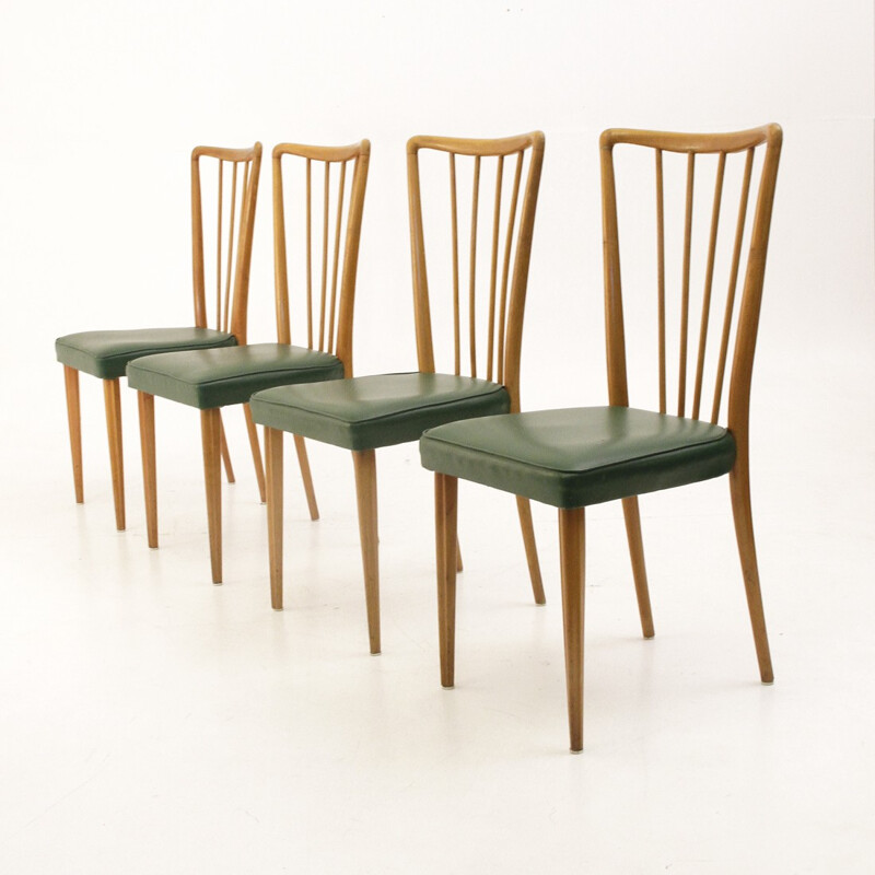 Ensemble de 4 chaises italiennes vintage - 1950