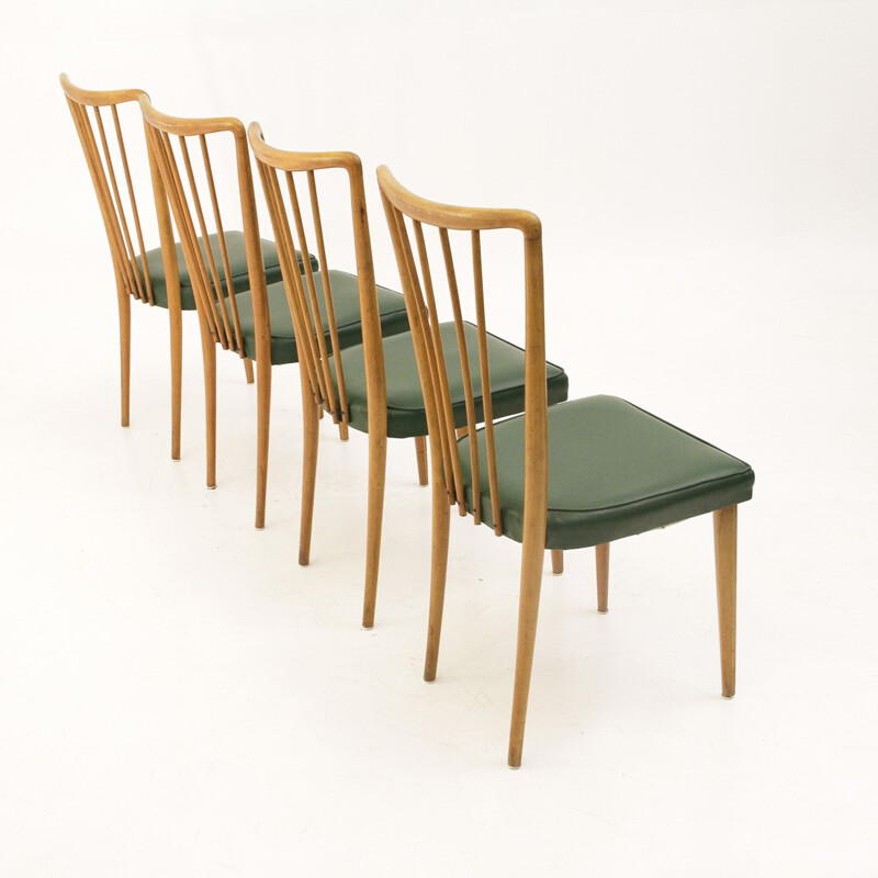 Set of 4 mid-century Italian dining chairs - 1950s
