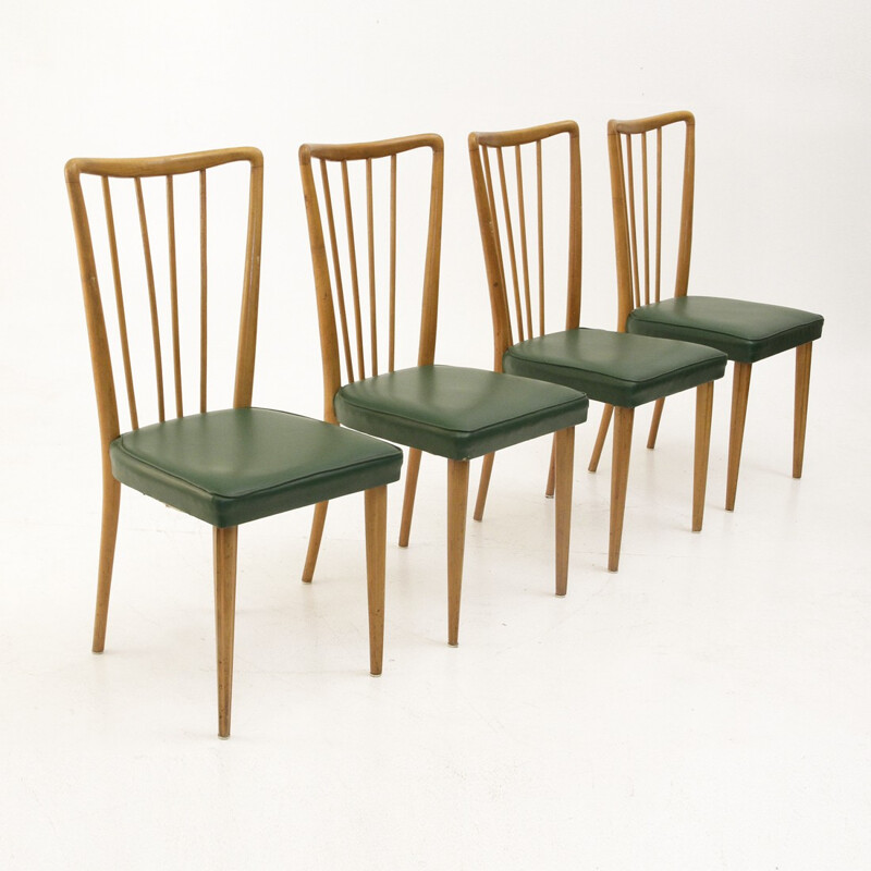 Set of 4 mid-century Italian dining chairs - 1950s