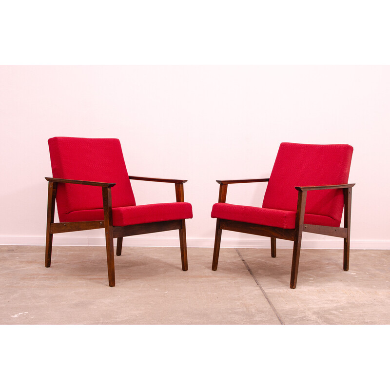 Pair of vintage armchairs by Jaroslav Šmídek for Ton, Czechoslovakia 1970