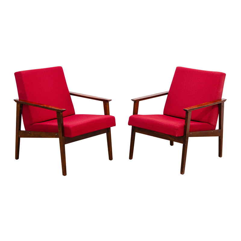 Pair of vintage armchairs by Jaroslav Šmídek for Ton, Czechoslovakia 1970