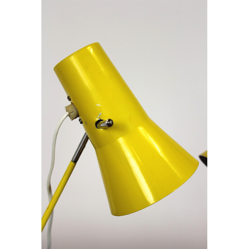 Pair of vintage yellow desk lamps by Josef Hurka for Drupol, 1960