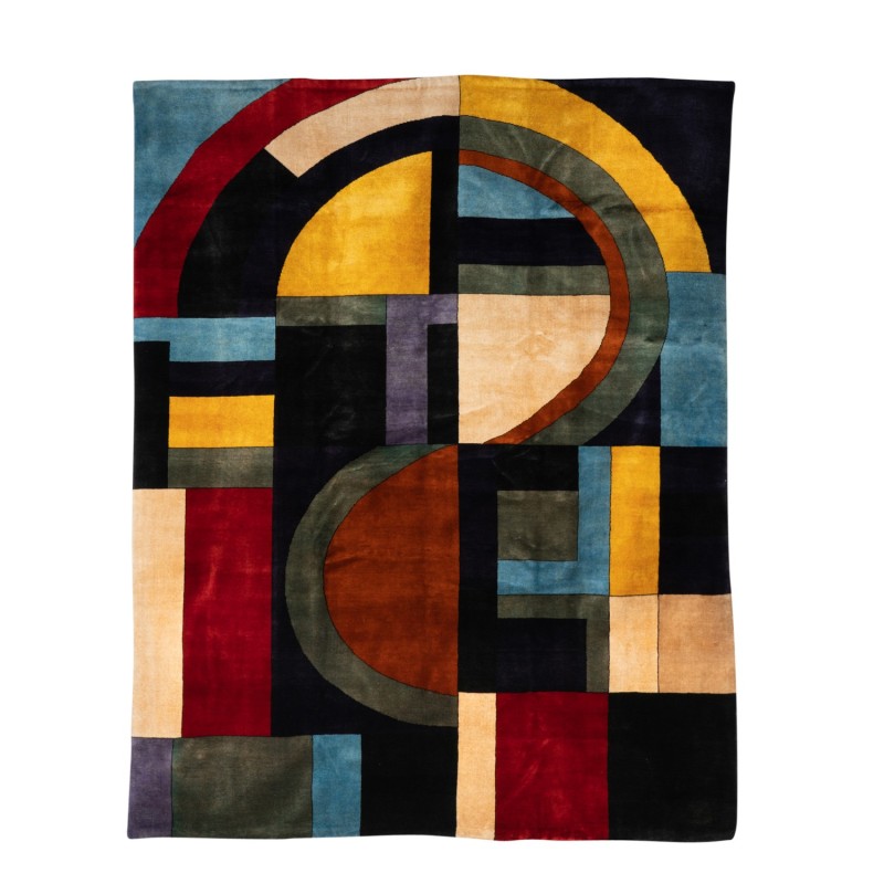 Vintage hand-knotted Merino wool rug