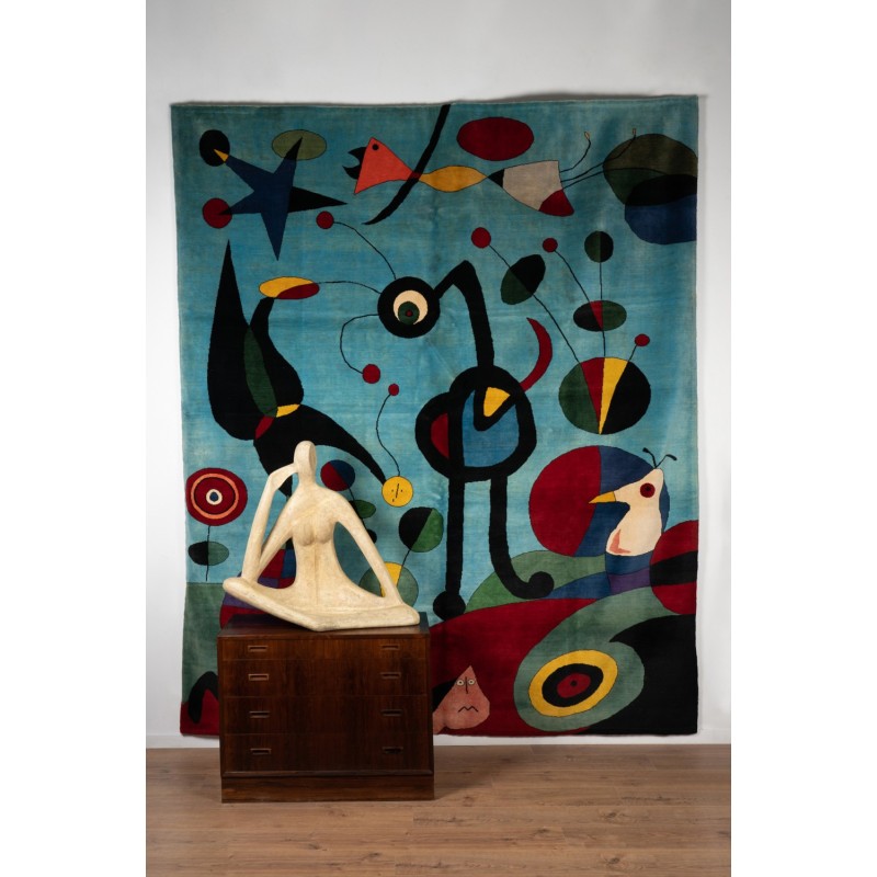 Vintage “Le Jardin” rug in Merino wool by Joan Miró, 1925