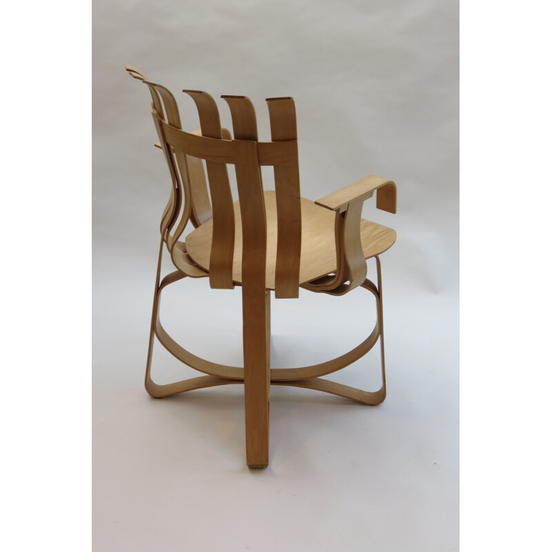 Ensemble de 4 chaises Hat Trick par Frank Gehry pour Knoll - 1990