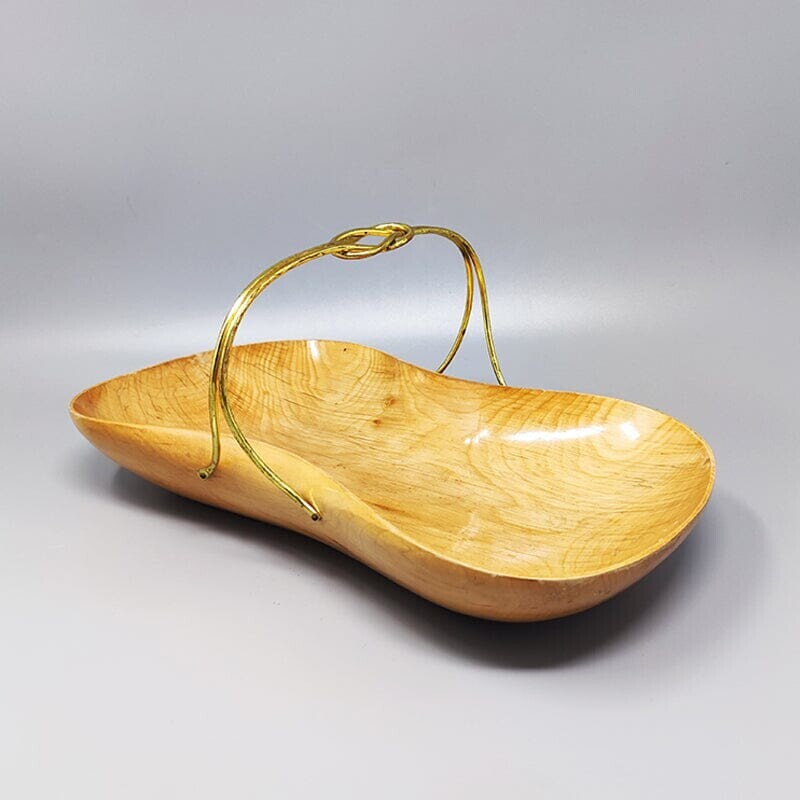 Vintage bamboo tray by Aldo Tura for Macabo, Italy 1960