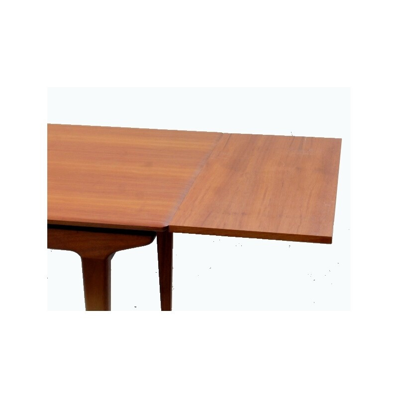 Scandinavian teak dining table with 2 extensions - 1960s