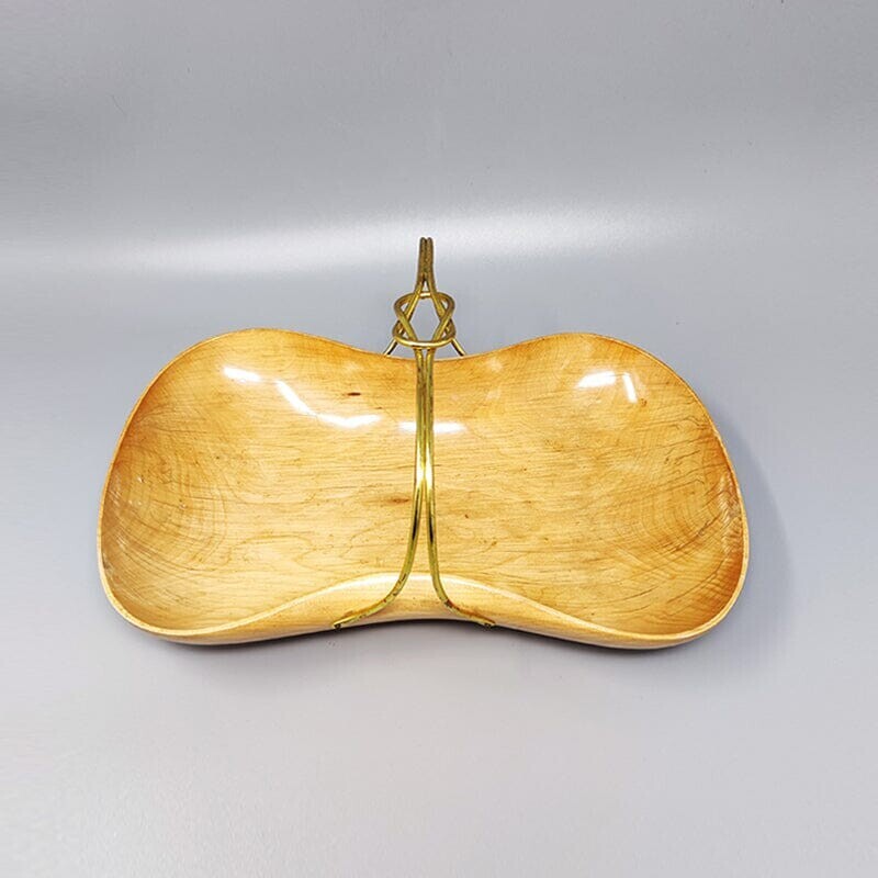 Vintage bamboo tray by Aldo Tura for Macabo, Italy 1960