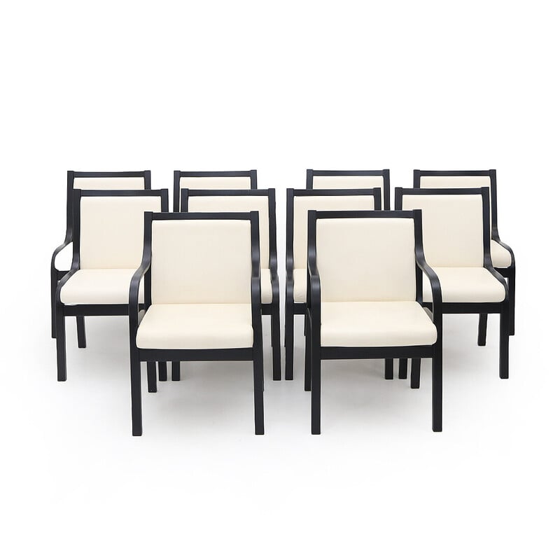 Set di 10 sedie vintage "Cavour" in legno curvato e compensato di Vittorio Gregotti per Poltrona Frau, 1970