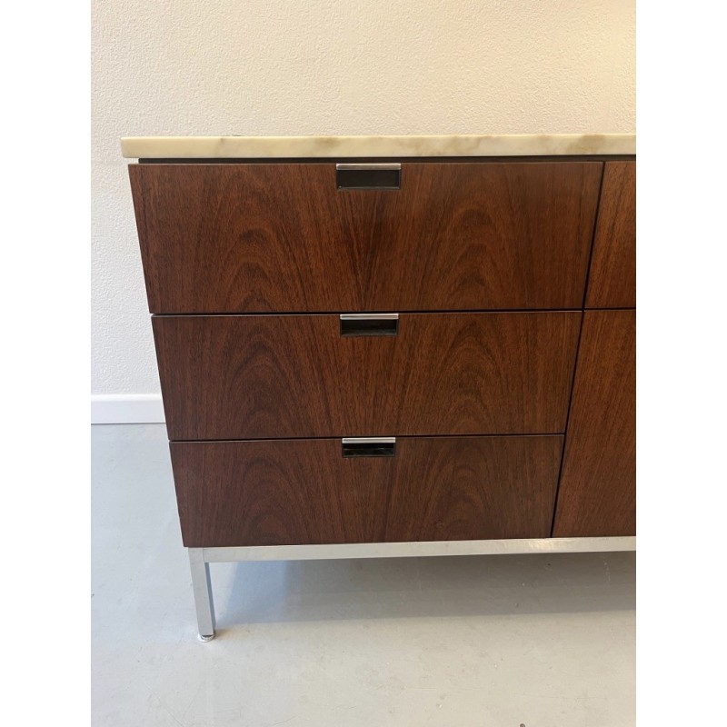 Vintage rosewood and marble sideboard by Florence Knoll for Knoll International, 1960