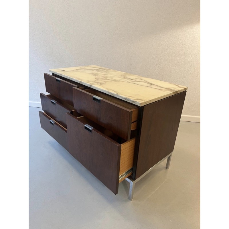 Vintage rosewood and marble sideboard by Florence Knoll for Knoll International, 1960