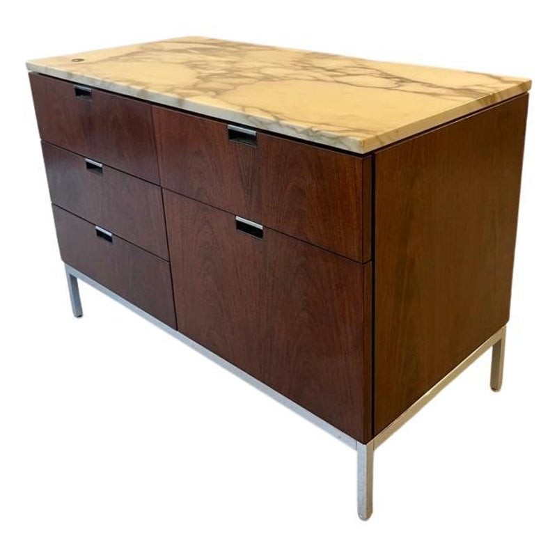 Vintage rosewood and marble sideboard by Florence Knoll for Knoll International, 1960