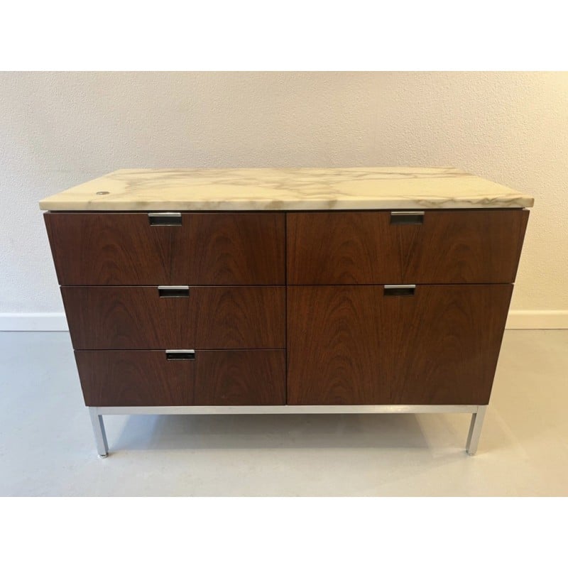 Credenza vintage in palissandro e marmo di Florence Knoll per Knoll International, 1960