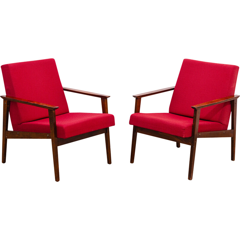 Pair of vintage armchairs by Jaroslav Šmídek for Ton, Czechoslovakia 1970