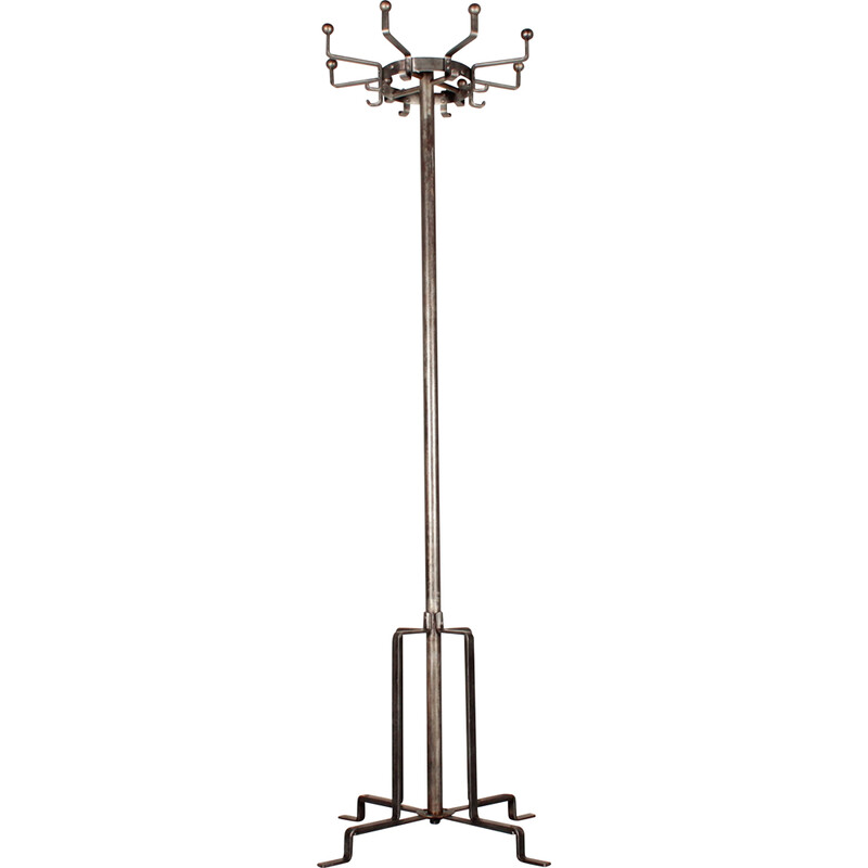 Vintage coat rack in steel tube and iron, Germany 1930