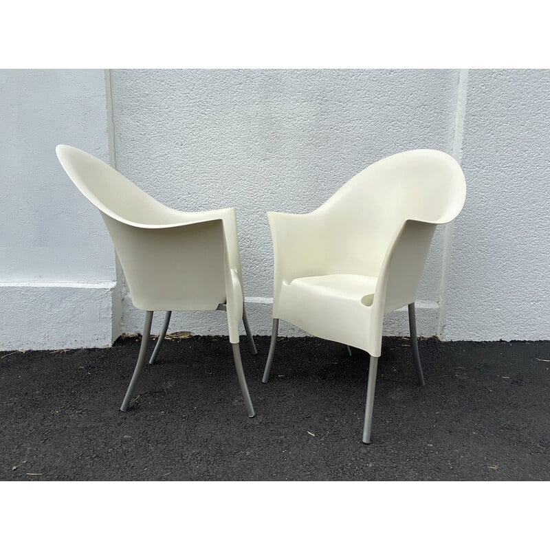 Paire de fauteuils vintage Lord Yo en aluminium et polypropylène par Philippe Starck pour Driade, 1990