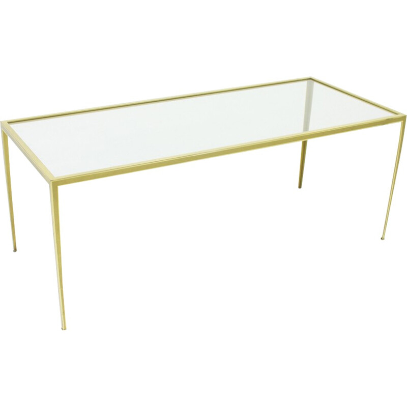 Brass and glass coffee table by Vereinigte Werkstätten - 1960s