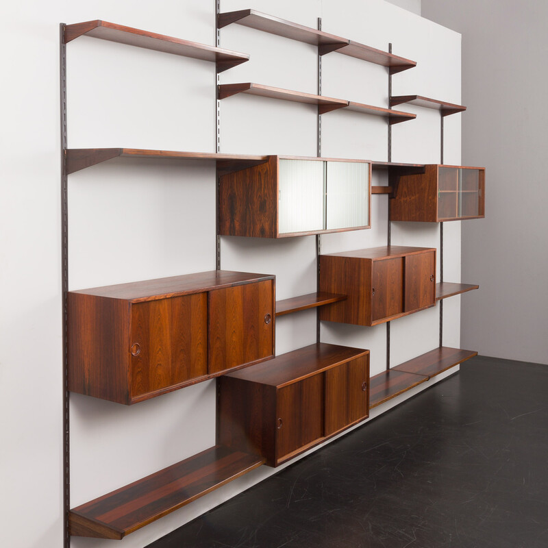 Vintage rosewood wall unit by Kai Kristiansen for Fm Mobler, Denmark 1960