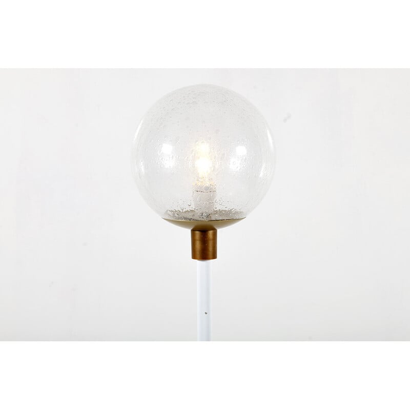 Vintage floor lamp in white lacquered metal and brass by Meyer, Netherlands 1960