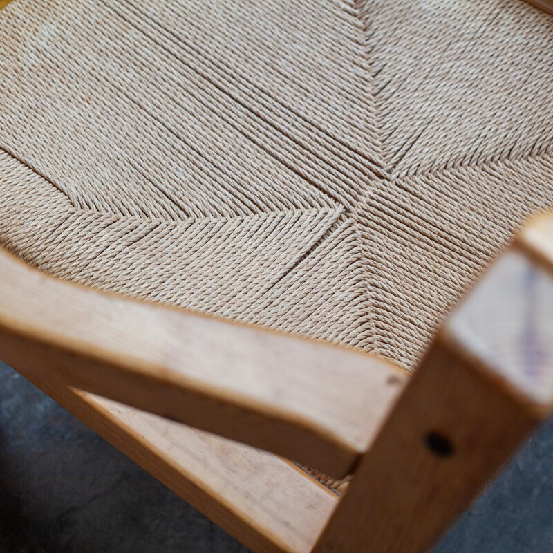 Pair of vintage pine armchairs by Tage Poulsen, Denmark 1972