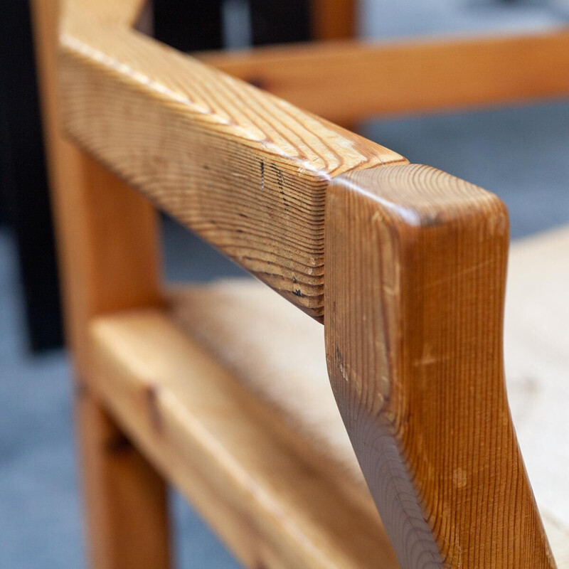 Pair of vintage pine armchairs by Tage Poulsen, Denmark 1972