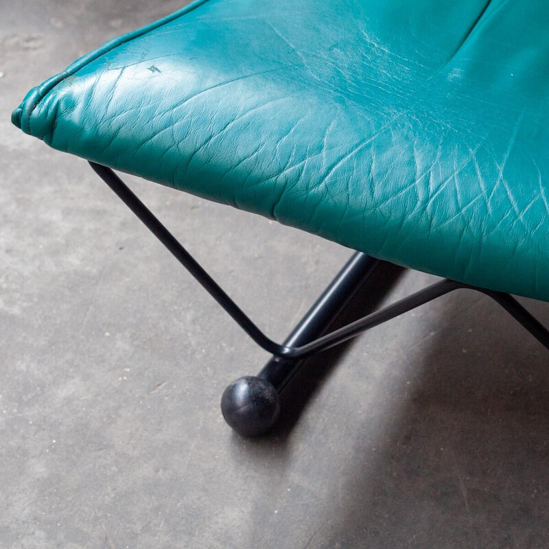 Vintage Flyer armchair in metal and leather by Charles Boonzaaijer and Pierre Mazairac for Young International, 1980