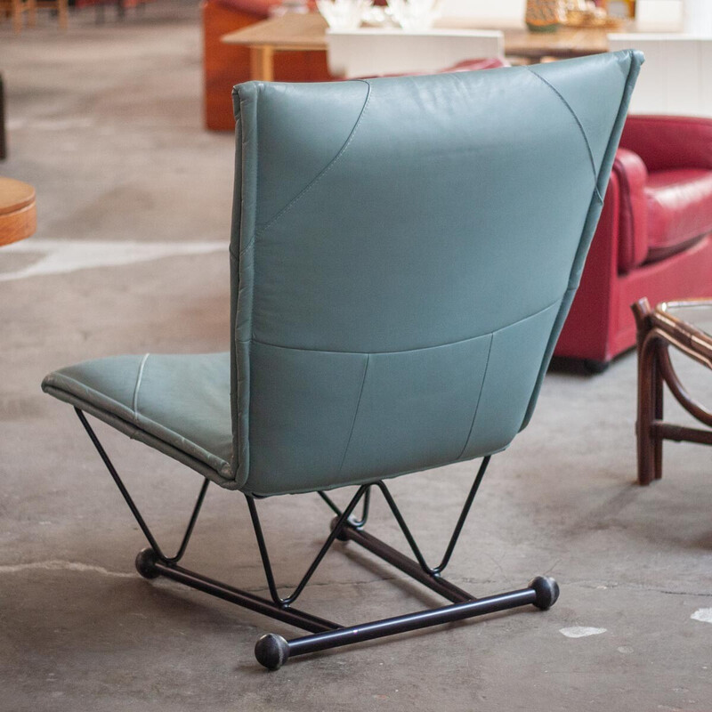 Vintage Flyer armchair in metal and leather by Pierre Mazairac and Karel Boonzaaijer for Young International, 1980
