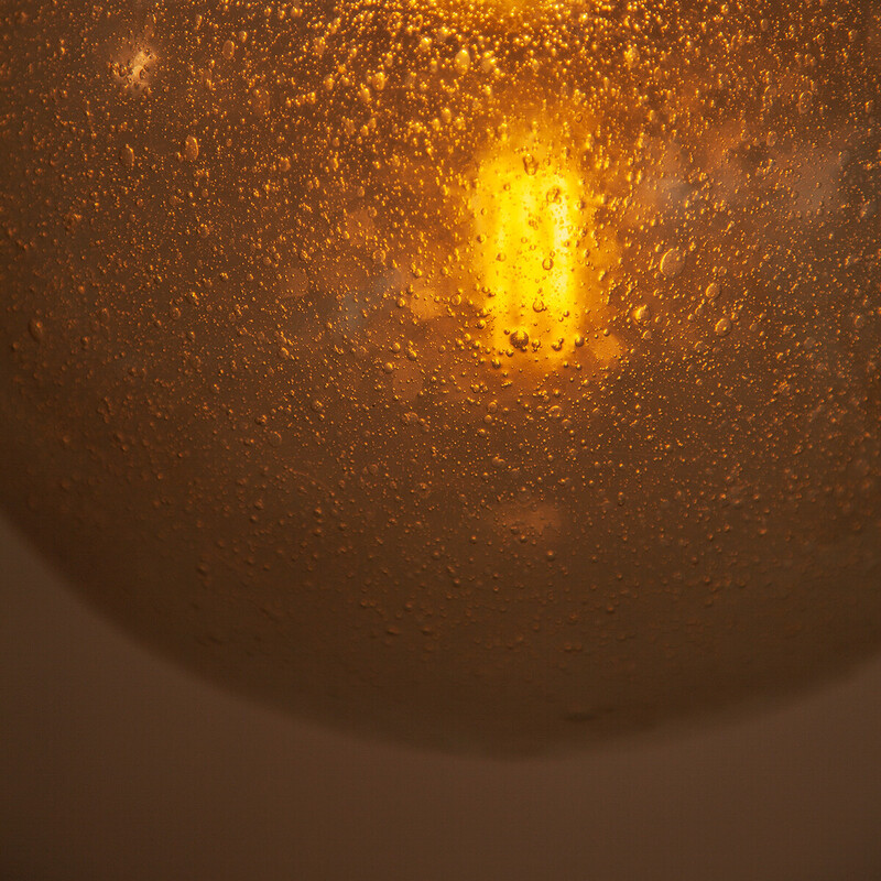 Pareja de lámparas colgantes de cristal vintage para Limburg Glashutte, Alemania 1970