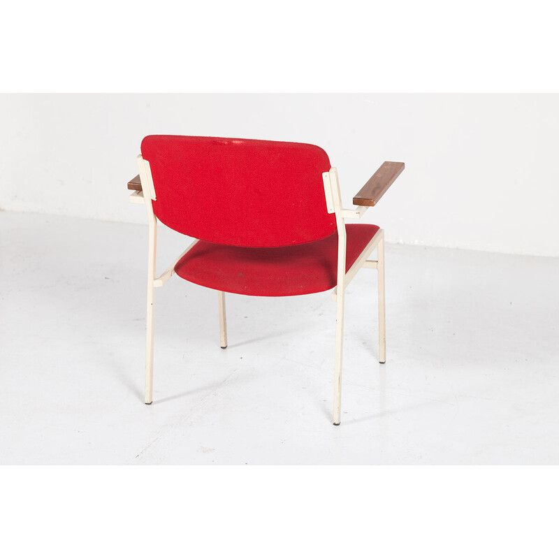 Fauteuil vintage modèle 30 en hêtre massif et tissu par Gijs Van Der Sluis pour T Spectrum, Pays-Bas 1950