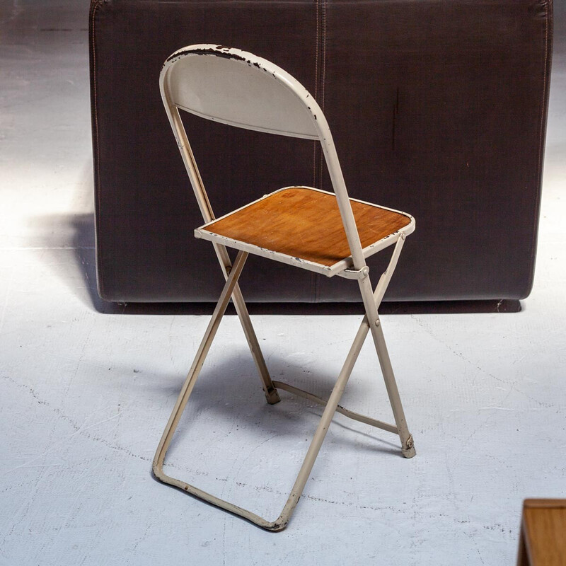Conjunto de 5 cadeiras dobráveis vintage em metal e contraplacado de Friso Kramer para Oda, Holanda 1930