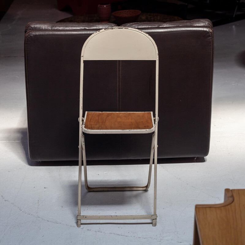 Lot de 5 chaises vintage pliables en métal et contreplaqué par Friso Kramer pour Oda, Pays-Bas 1930