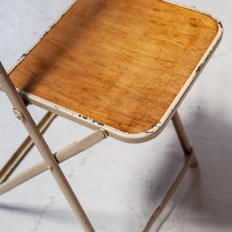 Set of 5 vintage folding chairs in metal and plywood by Friso Kramer for Oda, Netherlands 1930