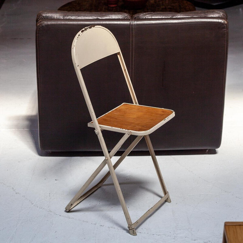 Set of 5 vintage folding chairs in metal and plywood by Friso Kramer for Oda, Netherlands 1930