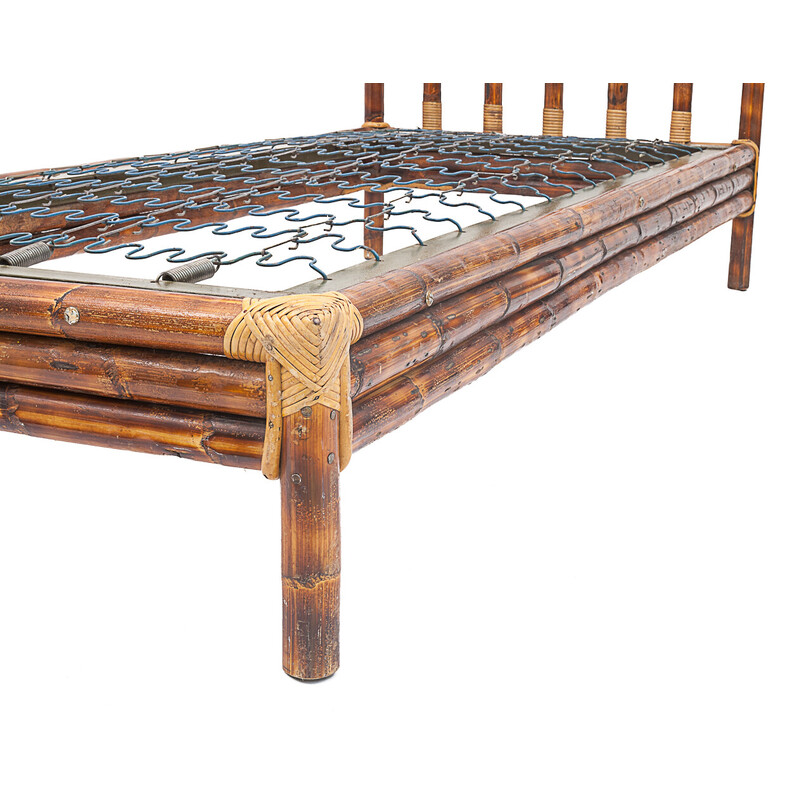 Vintage metal and bamboo daybed, 1960