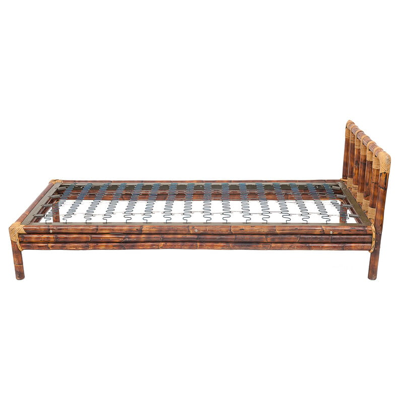 Vintage metal and bamboo daybed, 1960
