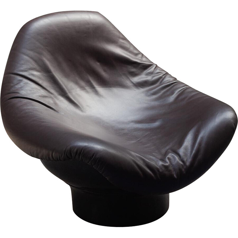 Vintage Rodica armchair in chocolate brown fiberglass by Mario Brunu for Comfort, Italy 1968