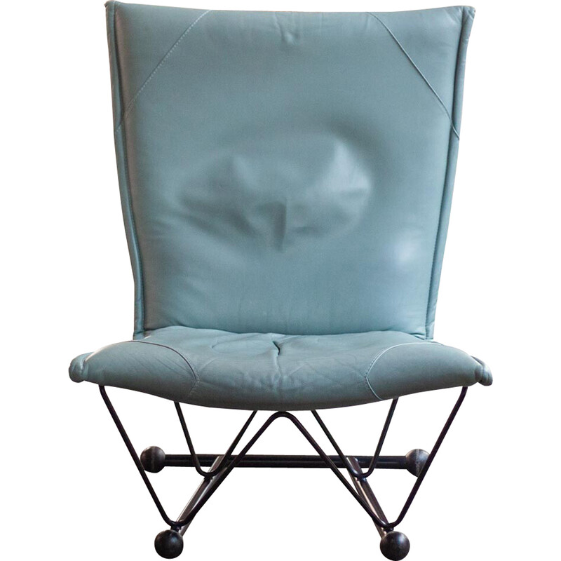 Vintage Flyer armchair in metal and leather by Pierre Mazairac and Karel Boonzaaijer for Young International, 1980