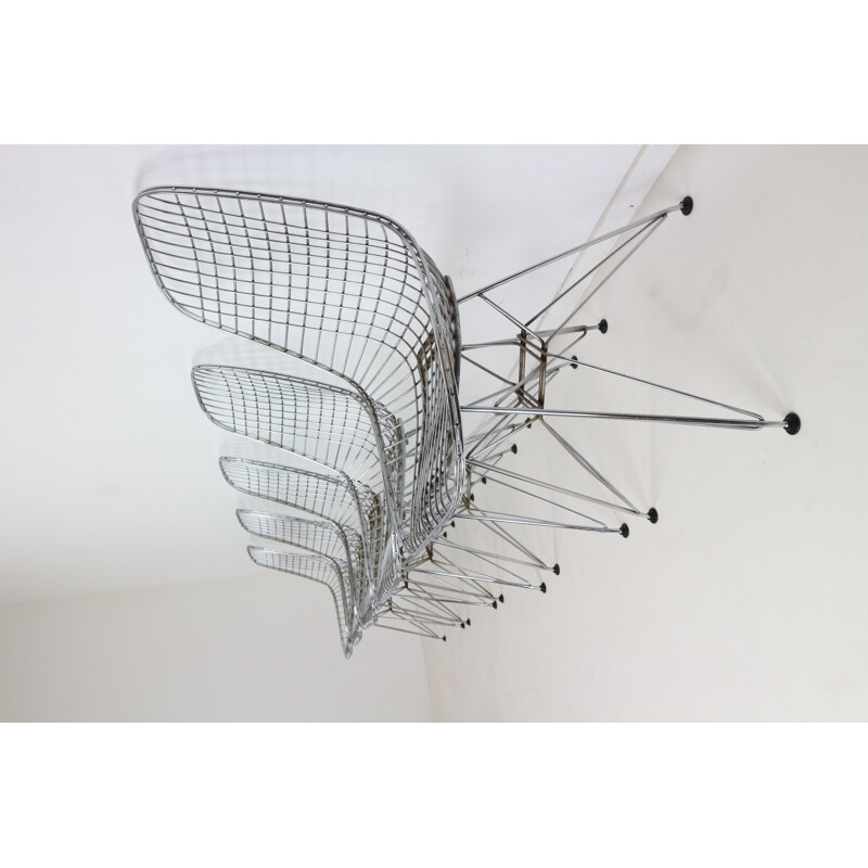 Set of 5 Eames DKR Eiffel Base Wire Chairs for Vitra - 1970s