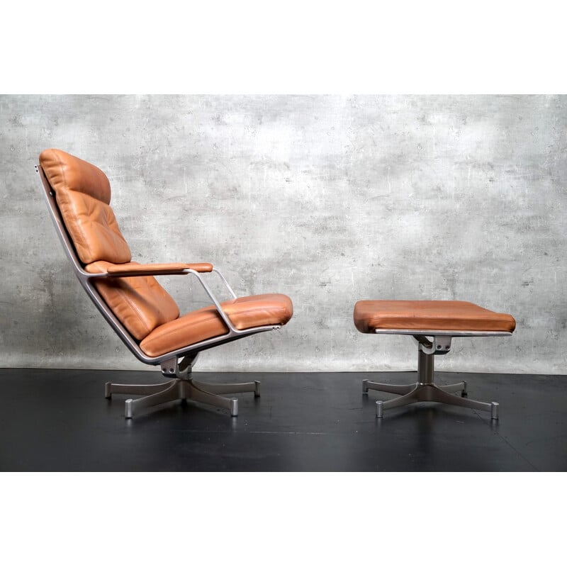 Paire de fauteuils vintage FK85 avec repose-pieds par Preben Fabricius et Jørgen Kastholm pour Kill International, 1960