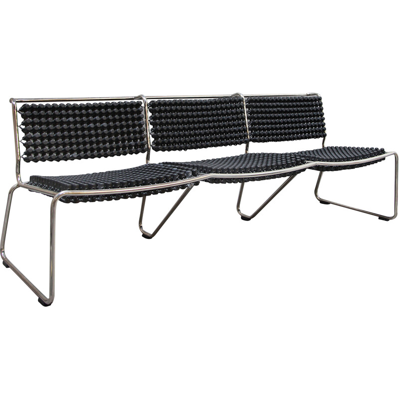 Vintage 3-seater sofa in polypropylene and chrome tube by Yos and Leonard Theosabrata for Accuponto, 2000