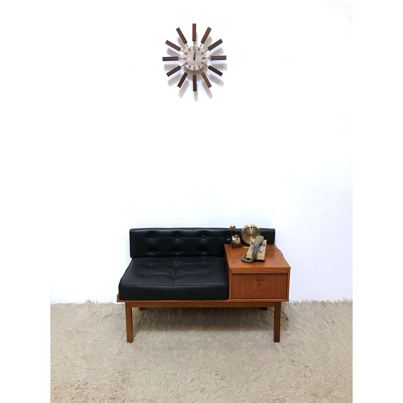 Mid-century hallway chippy telephone seat table - 1960s