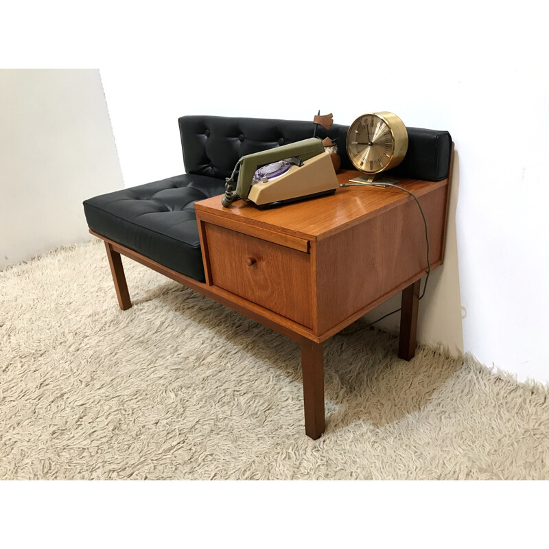 Mid-century hallway chippy telephone seat table - 1960s