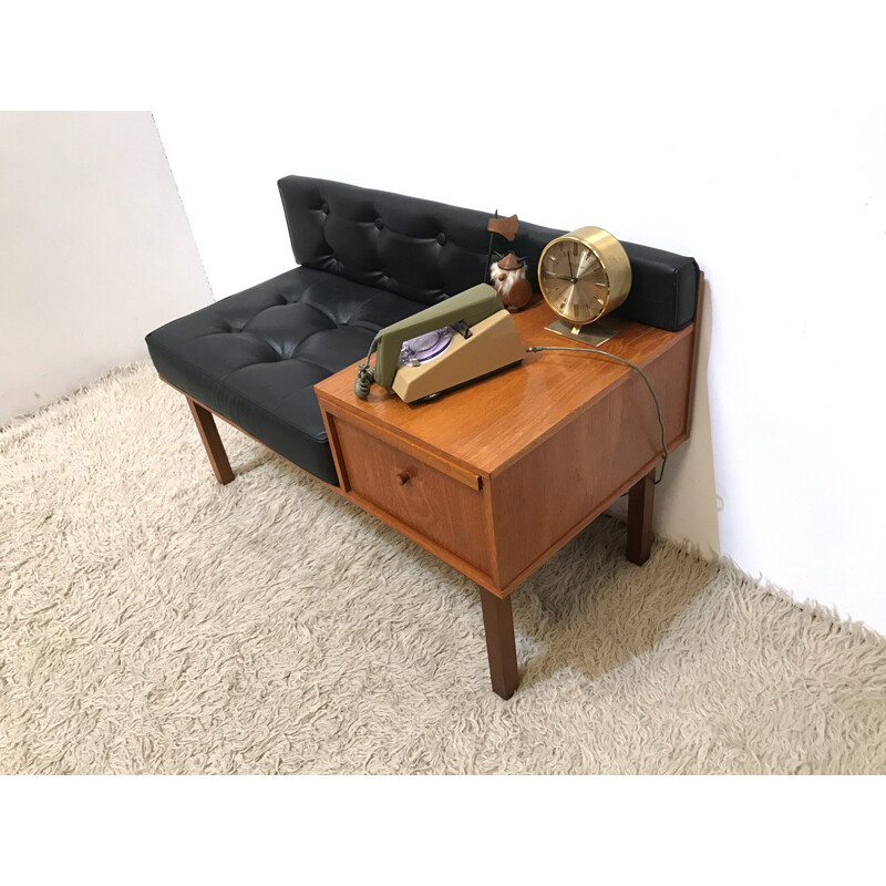 Mid-century hallway chippy telephone seat table - 1960s