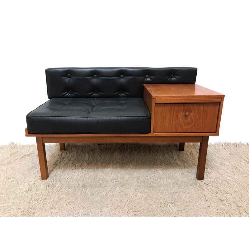 Mid-century hallway chippy telephone seat table - 1960s