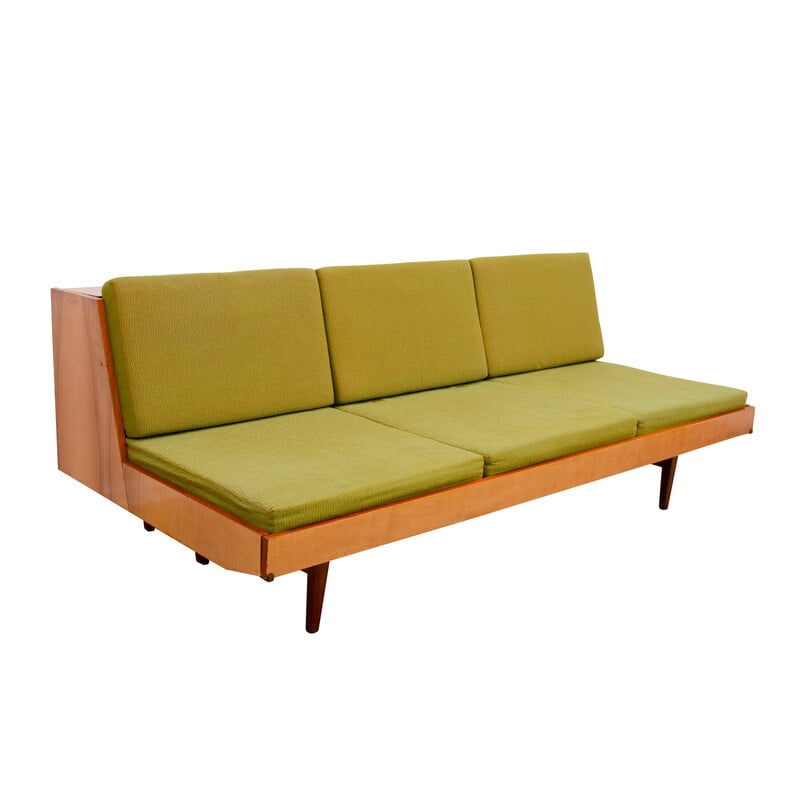 Vintage 3-seater sofa in walnut wood for Jitona, Czechoslovakia 1970