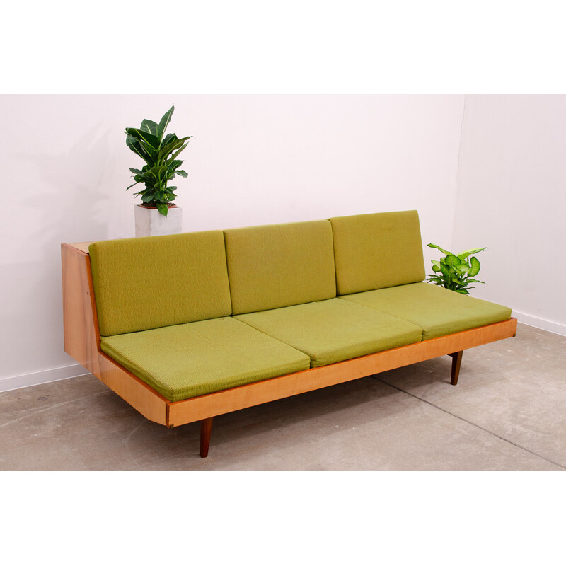 Vintage 3-seater sofa in walnut wood for Jitona, Czechoslovakia 1970