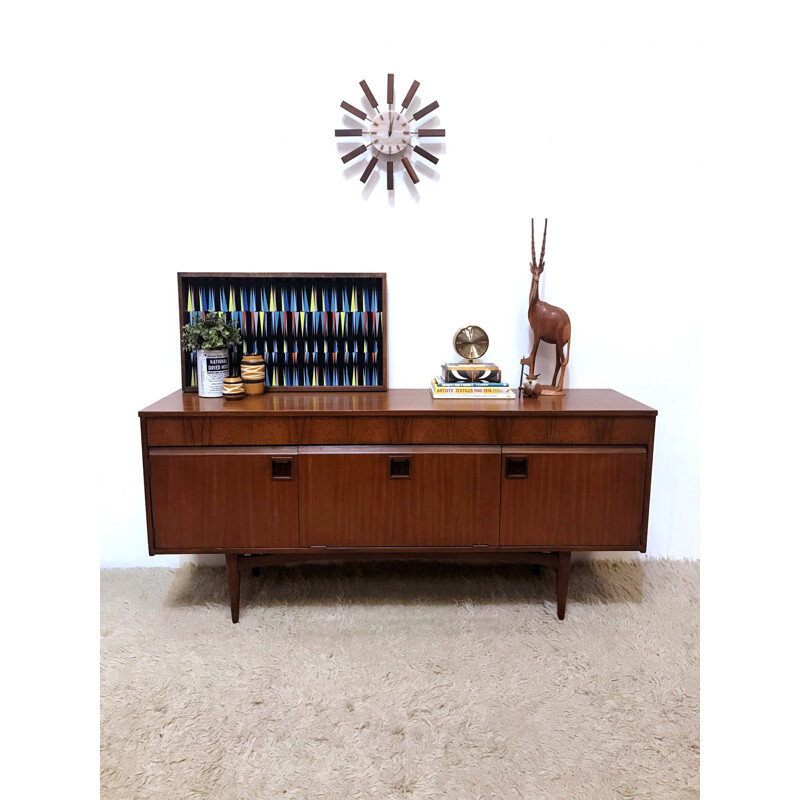 Vintage mid century original teak and rosewood sideboard by Eon Elliotts produced by Newbury Sideboard - 1960s