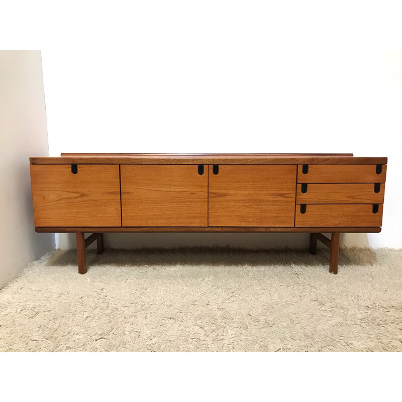 Mid century vintage retro minimal White & Newton long teak sideboard - 1970s